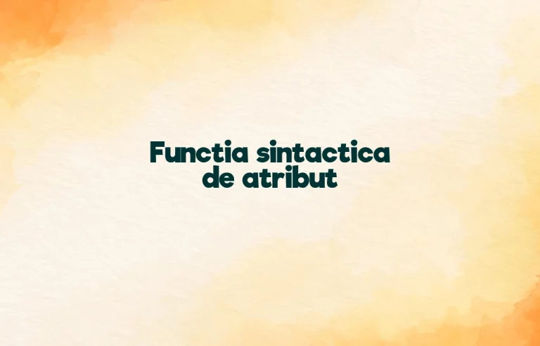 functia sintactica de atribut