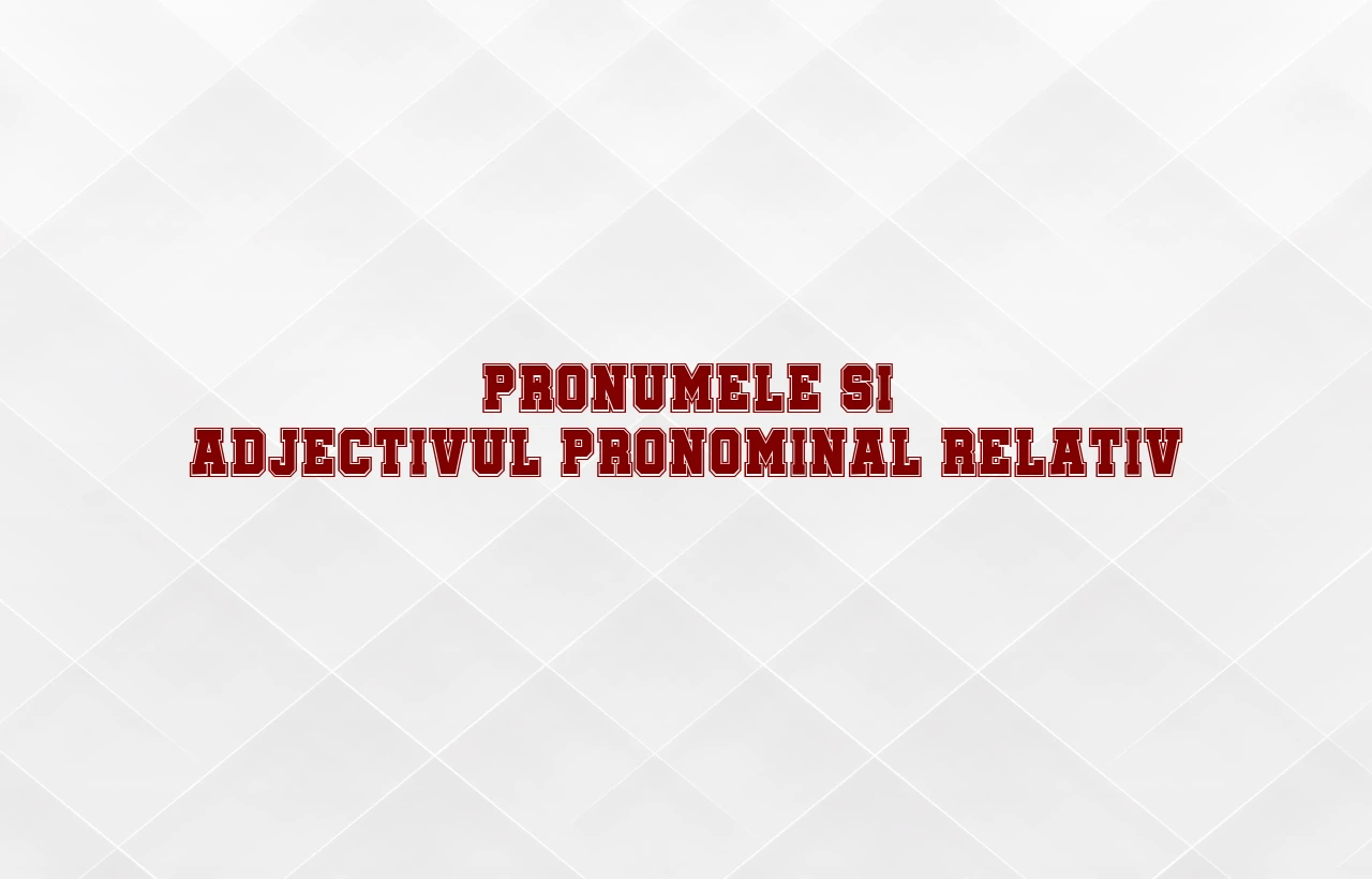 pronumele si adjectivul pronominal relativ