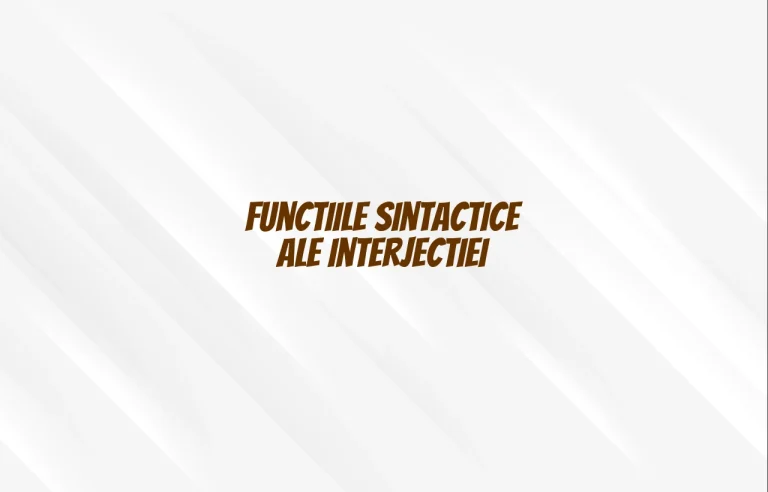 functiile sintactice ale interjectiei
