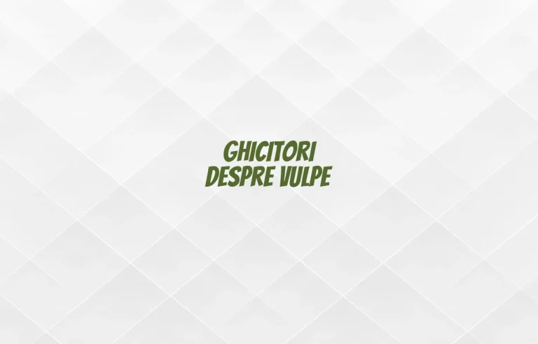 ghicitori despre vulpe