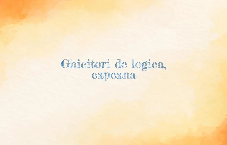 ghicitori de logica capcana
